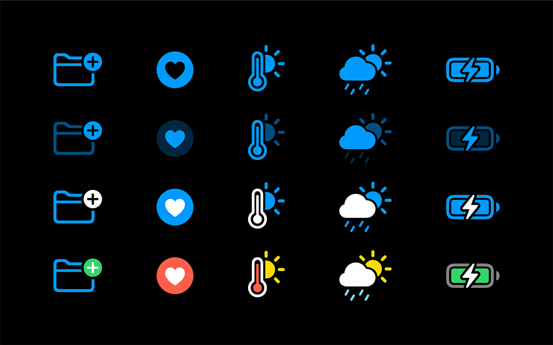 colored symbols